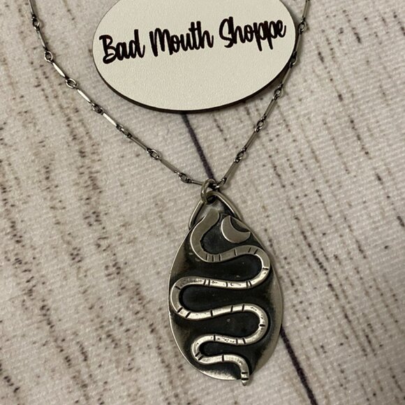 *Ruthless Fabrication Foxtrot Sterling Silver Cosmic Egg Snake Pendant Necklace - Picture 1 of 5